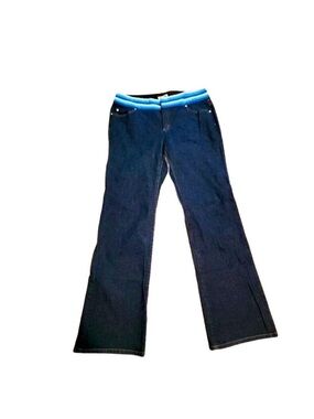 MICHAEL KORS ~ Women’s dark wash bootcut denim jeans w/unique waistband Size 10